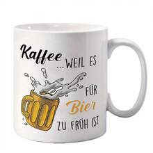 11oz "Beer Too Early" Funny Print Coffee Mug, Novelty Breakfast Cup Printed Ceramic Coffee Mug With Comfortable Handle, Thermal Insulated, Personalised Mug, Iced Coffee Cup, Coffee Travel Mug, Perfect Mother's Day & Birthday Gift For Mom, Valentine Gifts For Him & For Women, Funny Teacher Gifts, Ideal For Home, Kitchen, Living Room & Back To School Use - Red - View 8