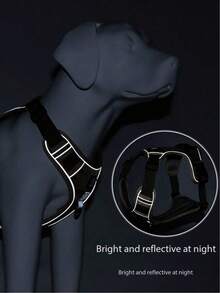 1 Set Pet Chest Harness (Leash Not Included), Reflective Large Dog Chest Strap, Walking Leash, Oxford Cloth Anti-Pull Anti-Choke - Khaki - View 5