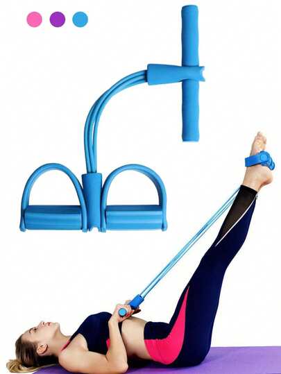 1pc Home Gym Resistance Bands, 4 Pcs Elastic Tube Ropes For Full Body Workout, Suitable For Strength Training, Core Exercises, Stretching, Suitable For Men And Women, For Office, Gym, Home Fitness