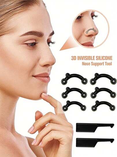 8/1pc, Silicone Nose Turbinate Enhancer, Beauty Nose Clip, Nose Lifting And Shaping Clip, Nose Bridge Corrector, Nose Clip Shaper, Nose Strip Lifting, Beauty Accessory, Facial Contouring, Invisible Shaping, Seamless Design, Durable Clip, Flexible Design, Facial Lifting Tool, Essential For Cosmetic Users, Self-Care Essential, Suitable For Daily Use, Can Be Given As A Gift To Relatives And Friends