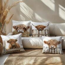 4Pcs Natural Plant Pattern Throw Pillow Covers - 17.7*17.7 Inches, (Reeds, Daisies, White Wildflowers, Papyrus), Single-Side Print, Suitable For Living Rooms, Bedrooms, Sofa , Cars Decor, Machine Washable With Zipper, Not Insert Included - Multicolor - View 11