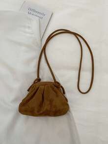 Bolso cruzado en forma de nube mini para mujer, bolso de hombro pequeño de moda coreana, estuche para lápiz labial - Marrón - Ver 8
