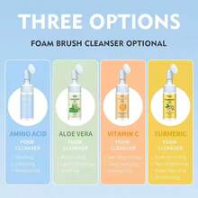 MORE BEAUTY TWG 4-In-1 Facial Cleansing Foam With Built-In Sponge, Natural Extracts Of Aloe Vera/Turmeric/Rice/Vitamin C, Deeply Cleanses, Moisturizes And Brightens Skin, Alcohol-Free, Ideal For All Skin Types, Variety Pack (Six Styles) - 多色 - 查看 7
