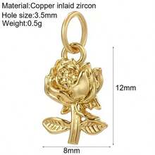 1件铜质极简主义个性化嘻哈动物海龟豹迷你吊坠，DIY手链项链耳环首饰配件 - 彩色 - 查看 18