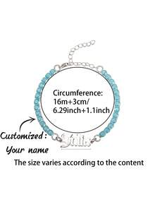 Customized Gothic Style Personalized English Name Blue Zirconia Inlaid Bracelet, Mother's Day Gift, Valentine's Day Gift, Birthday, Anniversary, Friend, Graduation, Christmas, High-End Family Gift - Style 1 - View 12