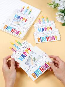 3个彩色闪光生日红包，生日快乐现金礼包信封，生日派对小礼物，礼品包装袋，生日红包卡，家居装饰，桌面装饰，生日装饰，生日礼物，生日派对用品 - 多色 - 查看 2