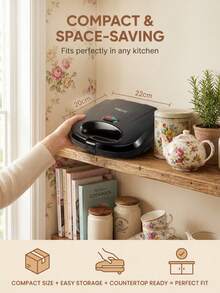 SOKANY-113 华夫饼机早餐机家用小型轻便吐司面包压烤机带双面加热 - 黑色 - 查看 10