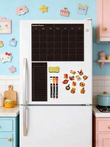 1/18pcs Refrigerator Planner Stickers + Baking Sticker Set, Magnetic Whiteboard Memo Notes, Erasable Reminder Board, Magnetic Sticky Notes - one-size - View 2