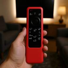 1pc TV Solar Remote Control Silicone Protective Case, Compatible With Models: BN59-01432A/BN59-01432J/BN59-01455A, Anti-Slip, Shockproof, With Lanyard, Multiple Colors Available - 145 X 42MM - Red - View 2