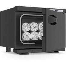 Calentador de Toallas Eléctrico Portátil | Capacidad para 6-8 Toallas | Calentamiento Rápido hasta 75°C | Acero Inoxidable y Aluminio | Uso en Salones, SPA y Hogar - Negro - Ver 1