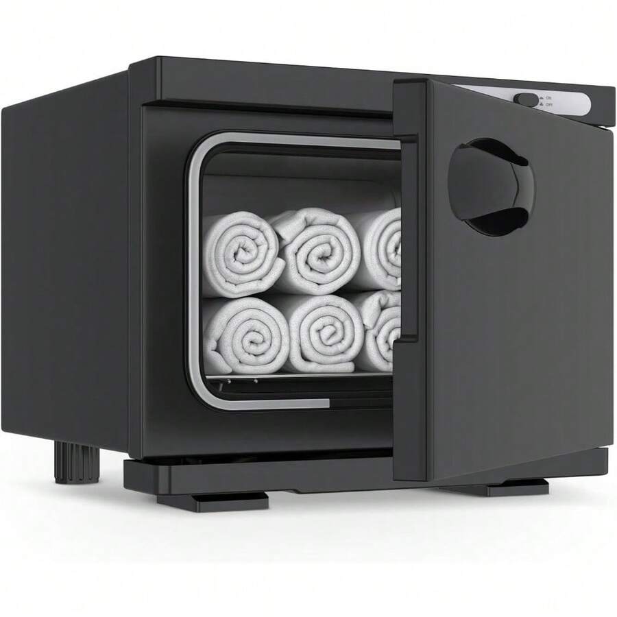 Calentador de Toallas Eléctrico Portátil | Capacidad para 6-8 Toallas | Calentamiento Rápido hasta 75°C | Acero Inoxidable y Aluminio | Uso en Salones, SPA y Hogar - Negro - Ver 1
