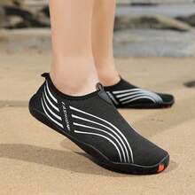 女士透气速干水鞋 - 轻便防滑水袜，适合沙滩、冲浪、游泳和钓鱼 - 黑色 - 查看 6