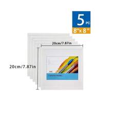 5pcs Canvas Painting Boards, Size 20x30cm/8x12in, 20x15cm/8x6in, White Primed, Suitable For Acrylic Oil Watercolor Painting Projects, Fit For Different Groups - 3mm Thick, Perfect Art Supplies, Enjoy The Joy Of Painting - Multicolor - View 10
