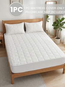 Protetor de colchão acolchoado (1 peça), macio ao toque, à prova de poeira e impermeável, adequado para colchões de 15 a 23 cm de espessura, sem fronha, ideal para camas de casal, queen e king size, perfeito para presentear, decorar o quarto ou qualquer outro ambiente. Lavável à máquina. - Branco - Ver 2