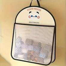 1 pieza Bolsa de almacenamiento colgante de red - Organizador de tela transpirable con lindo diseño de animales, diseño plegable que ahorra espacio para ropa interior, calcetines y bolsos, accesorio de pared para el cuarto de lavado, regalo ideal para la organización del hogar, accesorio para el cuarto de lavado, diseño vibrante, estructura, estante colgante - Multicolor - Ver 4
