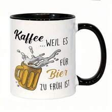 11oz "Beer Too Early" Funny Print Coffee Mug, Novelty Breakfast Cup Printed Ceramic Coffee Mug With Comfortable Handle, Thermal Insulated, Personalised Mug, Iced Coffee Cup, Coffee Travel Mug, Perfect Mother's Day & Birthday Gift For Mom, Valentine Gifts For Him & For Women, Funny Teacher Gifts, Ideal For Home, Kitchen, Living Room & Back To School Use - Red - View 4