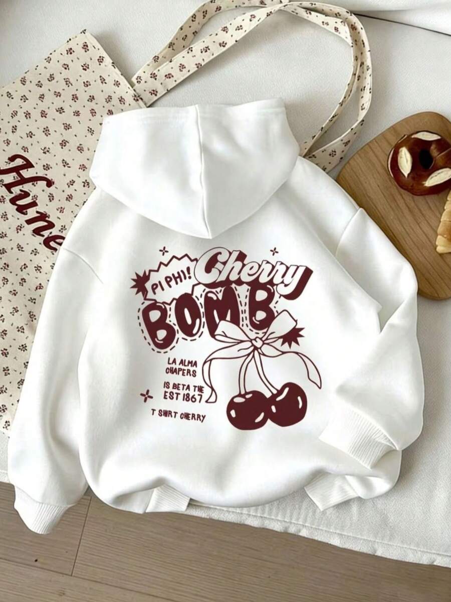 Women's Kangaroo Hoodie, Comfortable, Fashionable Winter Casual Style, Fleece-Lined Cotton. - 白色 - 查看 1