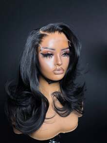 250% Density 42Inch 13x4 Body Wave Lace Front Wigs Human Hair Pre Plucked 13x6 Frontal Wigs Human Hair HD Lace Body Wave Wig  6x5 Glueless Human Hair Wigs For Womenn - Natural Black - 查看 5