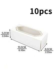 5pcs/10pcs Korean Style Gold Foil Macaron Packaging Boxes, 5/10 Drawer Style Transparent High-End Green Bean Cake, Chocolate Box, Macaron Packaging Box With Window, Simple And Elegant Baking Pastry Box - View 14