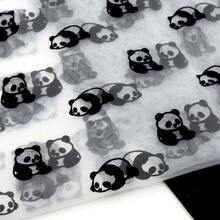 1pc Double-Sided Velvet Panda Animal Pattern Plain Mesh Gauze 100% Polyester Fabric | 62.99x19.68 Inch - Black Panda, Tulle Mesh With 3D Panda Pattern | DIY Bows, Party Capes & Photo Backdrops - Default - View 5