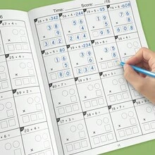 Cuaderno de Matemáticas de Gran Tamaño, Libros de Ejercicios de Aritmética, Cuaderno de Práctica de Matemáticas, Cuaderno de Cálculo Rápido de Multiplicación y División para Niños, Materiales de Apoyo para la Enseñanza en el Hogar - Multicolor - Ver 6