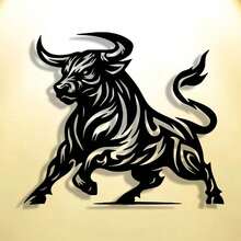 Room Decor 1pc Abstract Bull Art Metal Sign, Exquisite Craftsmanship, Halloween To Christmas Reusable Wall Art, Modern Decor For Office, Home, Living Room, Bedroom, Patio, Kitchen, Courtyard, Shop, Entrance, Cafe, Dance Hall, Bar, Country, Farmhouse, Housewarming, Holiday, Birthday Gift, Animal Enthusiasts Collection - Iron Material - Multicolor - View 2