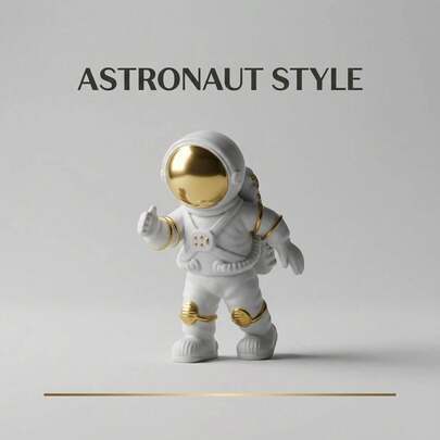 Astronaut Statue Figurine, PVC Material Silver/Gold Car Decor, Birthday/Housewarming Gift, Living Room Desk Decoration, Mini Astronaut, Easter Decorations, Easter Gifts, Halloween, Christmas Gifts