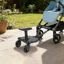RibasuBB Adjustable Baby Stroller Board With Removable Seat, 2-In-1 Design For Kids 3-7 Years, 360° Rotating Wheels, Fits Most Strollers, Maximum 55lbs Capacity - Negro - Ver 10