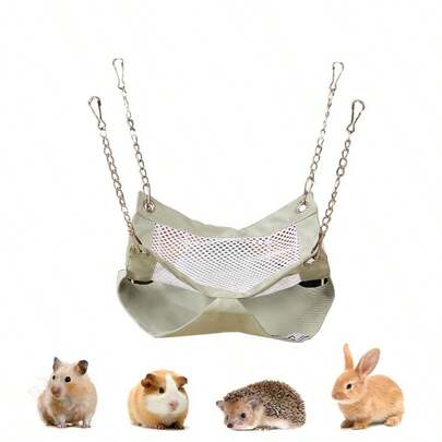 ITANDME 豚鼠吊床，四季通用，适用于笼子，开口大，透气网眼，带结实挂钩，豚鼠、雪貂、兔子、豚鼠、蜜袋鼯等宠物的藏身之处