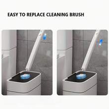 CKGO 24pcs Replaceable Heads+1kit Toilet Brush Handle, Portable Durable, Disposable Toilet Brush Replacement Heads & Brush Handle Kit, Daily Gift, Cleaning Essential, Cleaning Brush, Holiday Gift, Back To School - 1 Toilet Brush + 24 Replacement Heads - View 3