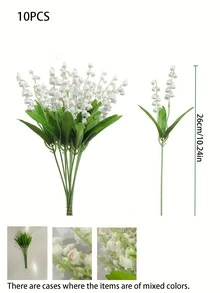 10支仿真铃兰花束 - 优雅白色花束，适合插花、餐桌摆饰、防过敏装饰、花卉装饰以及春夏庆典。 - 彩色 - 查看 10