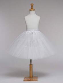 Boneless Edged Petticoat, Retro Underskirt, Steelless Built-In Lining - White - View 1