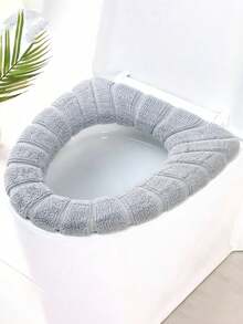 1pc Universal Thickened Plush Toilet Seat Cover, Soft & Comfortable Washable, Pumpkin Pattern Toilet Mat - Color - View 3