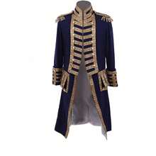 Men's 18th Century Colonial Military Tailcoat Costume Medieval Regency Tailcoat Jacket - 藍色 - 查看 8