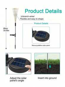 Luces de fuegos artificiales solares de 200W/180W/120W/90W/60W, IP65 resistente al agua, 8 modos de iluminación, adecuado para jardín, patio, decoración de caminos, decoración navideña, multicolor - Multicolor - Ver 4