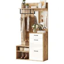 Shoe Cabinets - White+Natural - View 12