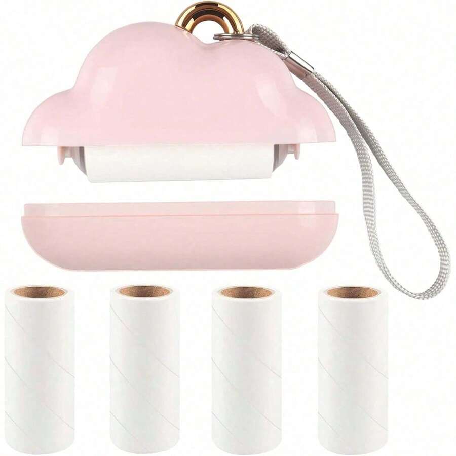 Mini Reusable Lint Roller Travel Size Portable Pet Hair Remover With 150 Replaceable Sticky Sheets (Pink Blue White Black) Keychain Car Key Chain Travel Accessories Bag Charm Purse Charm Keyring - 彩色 - 查看 1