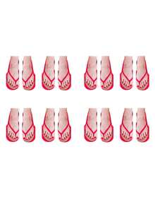 1/8/10双装3D人字拖袜，趣味新奇男女通用短袜，女士长筒袜 - 彩色 - 查看 10