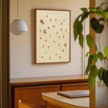1 pieza Póster de lienzo con vista aérea de gente pequeña en la playa, enmarcado/sin enmarcar, arte de pared de nadadores de verano en la , decoración minimalista de casa de playa para apartamento, sala de estar, dormitorio, decoración moderna del hogar - Póster - Ver 2