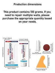 jakehoe Wall Repair Paste, White Home Putty, Nail Hole Filler, Wall Stain Covering Cleaner. Wall Crack Repair Agent, Wall Scratch, Dent, Crack, Nail Hole, Drywall Repair Kit, Wall Repair Supplies, Graffiti Removal. (Random Delivery Of New And Old Models) Includes Scraper And Sandpaper - Wall Cleaning and Repair Paste - View 12