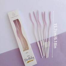 6 piezas de velas decorativas en espiral doradas chapadas para pastel de cumpleaños romántico - Ver 15