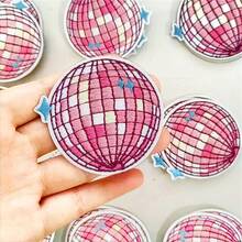 Sparkle & Shine! 3pcs Disco Planet Iron-On Patches - Vibrant Colors For DIY Clothing, Bags & Hats - C-pink - View 1