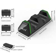Dual Port X Series Charging Station With 2 Pcs 800mAh Rechargeable Batteries, 4 Battery Covers + Type-C Cable, Allows Simultaneous Charging Of Two Controllers, Compatible With X Series Gaming Accessories - 查看 3