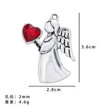 1pc/3pcs Crystal Heart Guardian Angel Blessing Card Silver-Plated Keychain Bag Charm, With Card For Girls - Multicolor - View 11