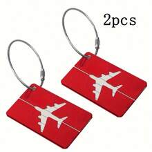 5/10pcs Aluminum Luggage Tag, Waterproof Luggage Tag, Minimalist Airplane Pattern Luggage Tag With Stainless Steel Ring, Boarding Pass, Travel ID Card Holder, School Supplies - Multicolor - View 23