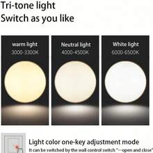 Three-Color Arc LED Ceiling Light, Wave-Shaped Ceiling Spotlight, Low Energy Consumption And High Illumination, Suitable For Living Room And Kitchen. - Black - View 2