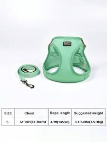 1 Set Correa y Arnés Reflectante para Gato/Perro - Chaleco de Malla Transpirable con Correa de Nailon Acolchada Adecuado para Perros Pequeños a Medianos, Diseño de Doble Argolla en D Sin Estrangulamiento - Multicolor - Ver 19