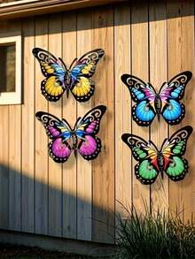 1pc/4pcs Vibrant Color Metal Butterfly Wall Art Decor, Suitable For Garden, Yard, Fence, Holidays, Parties, Gift For Friends & Family, Ideal For Butterfly Enthusiasts - A - View 3