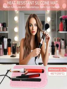 1pcs Hot Styling Tool Mat, Universal Size Hair Straightener And Curling Iron Heat-Resistant Mat For Storage And Travel, Hot Styling Tool Mat, Heat Resistant Silicone Hair Styling Mat Storage Heat Insulation Pad For Hair Straighteners, Flat Irons, And Curling Irons, Protect Your Hair Styling Tools With This Non-Slip Silicone Heat Insulation Pad For Restaurant Hotel Commercial - Xem 3