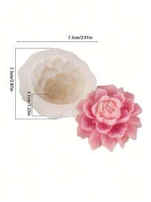Handmade 3D Peony Flower Silicone Mold, Fragrant Candle Soap Stone Plaster Mold, DIY Home Fragrance Crystal Epoxy Resin Drip Glue Mold, Floral Design Plaster Craft Durable Decorative Mold - White Silicone Mold - View 7